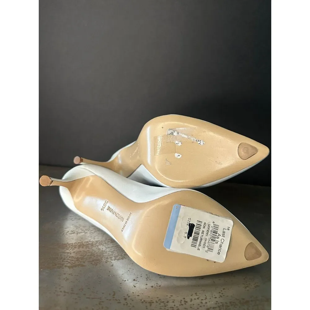 Marion Parke Pointed Toe Stiletto Pump 6.5 Heels Classic Bridal Wedding White